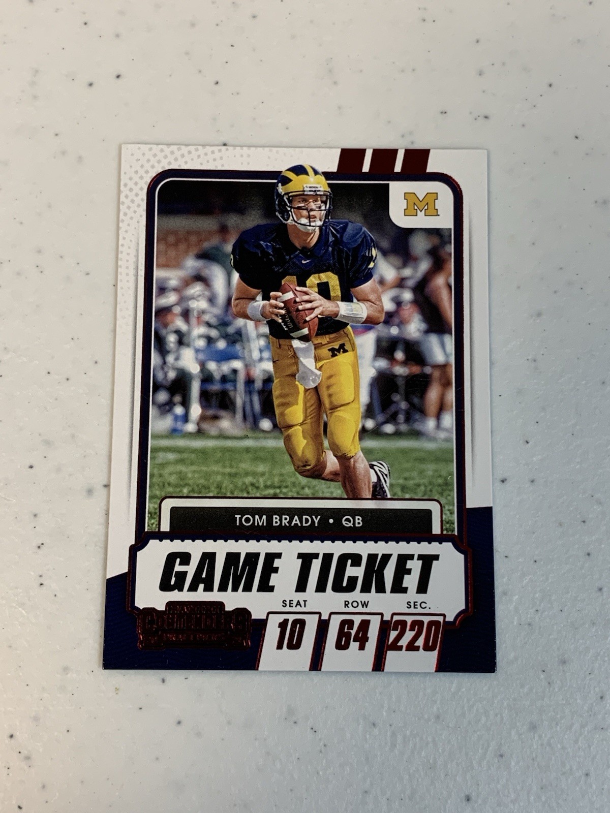 2021 Panini Contenders Draft Picks - Tom Brady #8 Game Ticket Red
