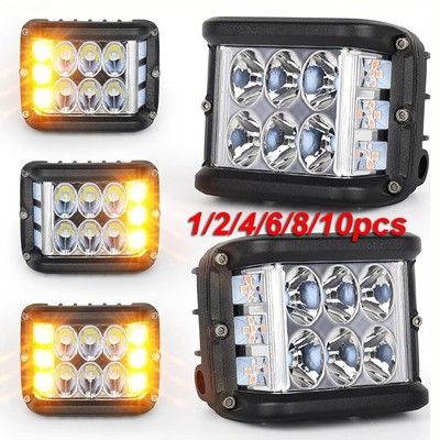 Side Shooter Pods Light 4 Inch Off Road LED Strobe Cube Work Lights ATV Truck