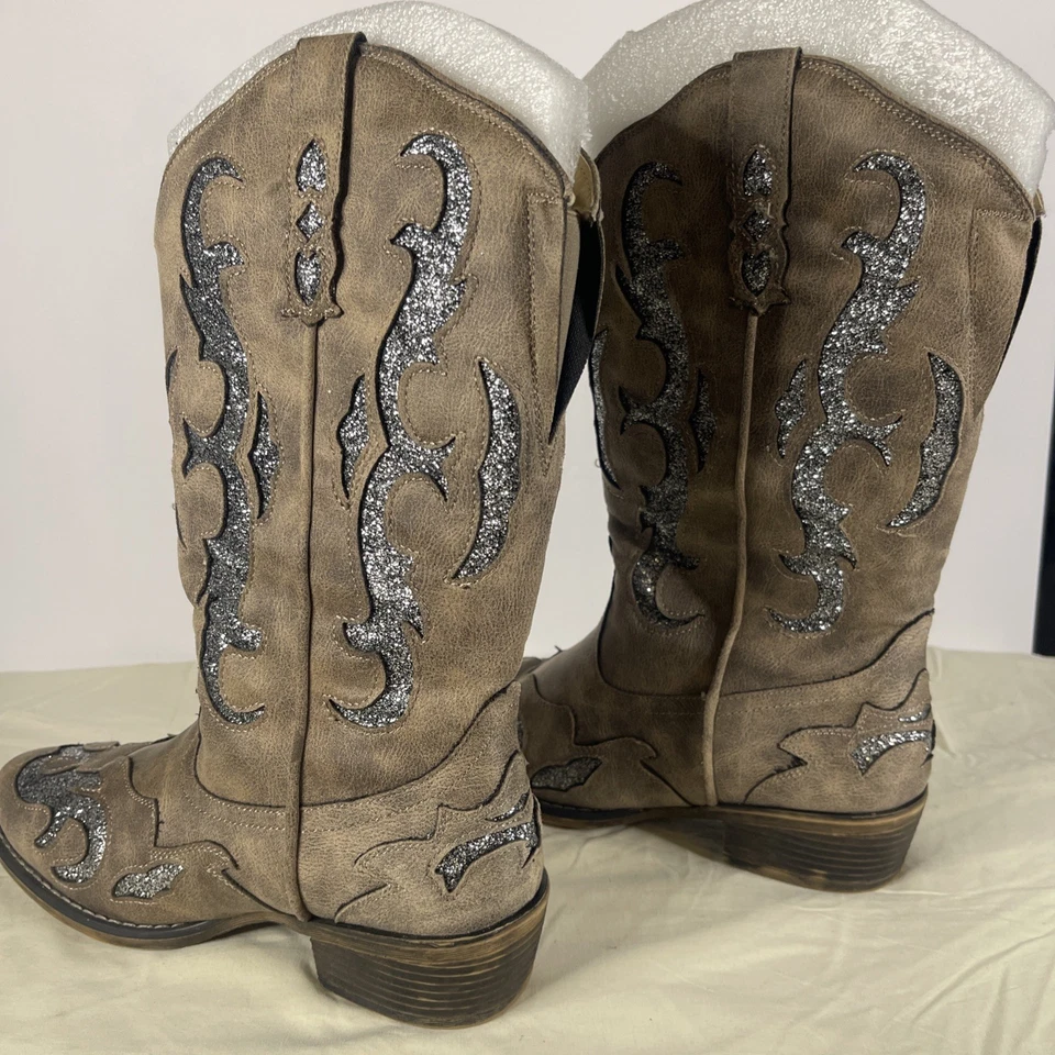 Bota de Vaquero Jessica Cline W8 Gris Plata Usada P13 Foto 4 de 4