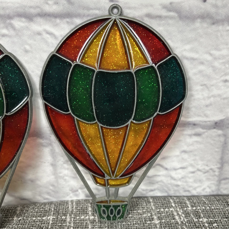 Globo de aire caliente atrapasoles vintage con marco de metal conjunto de 4 retro vuelo 7" Foto 2 de 4