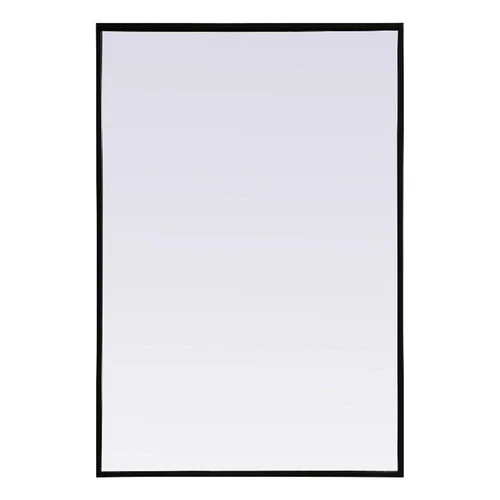 Elegant Decor Eternity Rectangle Modern MDF Wood/Iron Mirror in Black - Picture 1 of 11