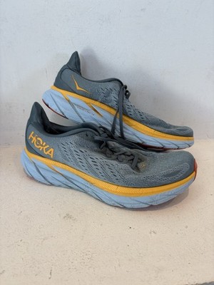 Hoka One One Turnschuhe Herren grau Clifton 8 Komfort Walking Laufschuhe UK 10