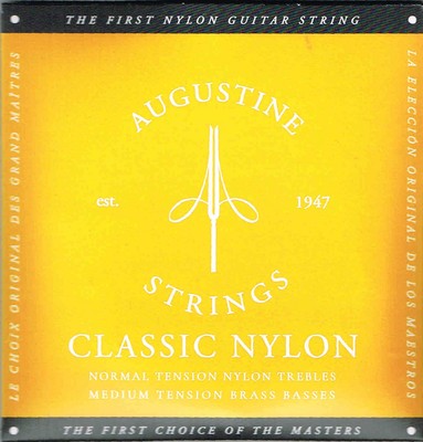 Augustine Classic Gold Normal Trebles Medium Basses Guitar Strings - Set of 6 ..