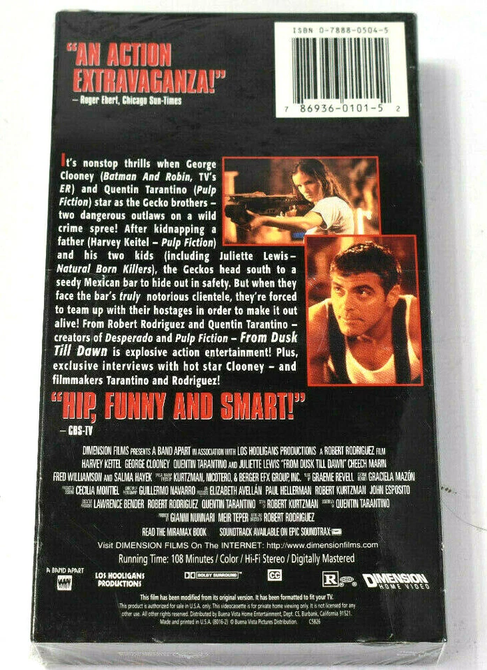 New From Dusk Till Dawn VHS George Clooney Tarantino Water Mark Factory Sealed - Image 2 of 4