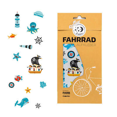 Piraten Fahrradaufkleber Helm Sticker mit Reflex Effekt Jungen