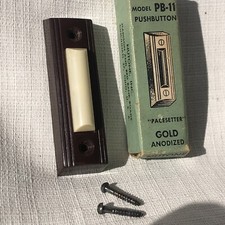 NUTONE Push Button DOOR BELL Walnut Brown Ivory Center Modern
