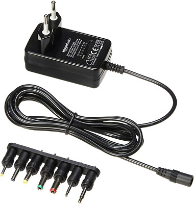 Amazon Basics Universelles DC-Netzteil mit 7 abnehmbaren Spitzen, 3 12 V, umkehr