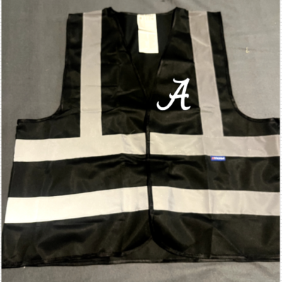White Font Alabama Crimson TideSafety Vest Reflective Stripes