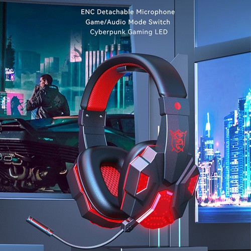 Gamingowy zestaw słuchawkowy Bluetooth słuchawki bezprzewodowe LED mikrofon o niskim opóźnieniu do laptopa PC PS4 - Zdjęcie 16 z 21