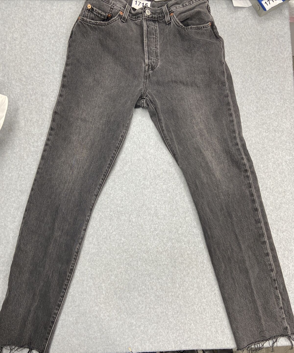 Levi's 501 S XX Jeans Women's sz 29x32 Gray Skinny Button Fly Raw