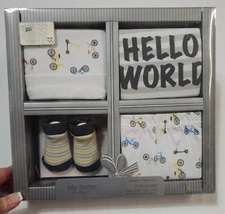 NEW My Baby Boutique 4 Pcs Gift Set Baby Boy 0-6M