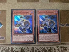 YUGIOH TCG 2X SATELLITE SYNCHRON LED6-EN025 SUPER 1ST EDITION 