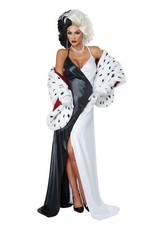 Women's Cruel Diva Cruella de Vil Dalmatians Costume SIZE M with defect 