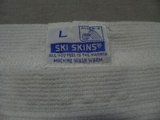 Vtg 80S SKI SKINS TAG CAPILENE PANTS LARGE LONG JOHNS BASE LAYER USA MADE WHITE