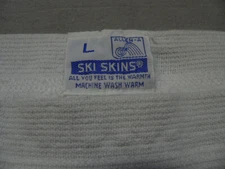 Vtg 80S SKI SKINS TAG CAPILENE PANTS LARGE LONG JOHNS BASE LAYER USA MADE WHITE