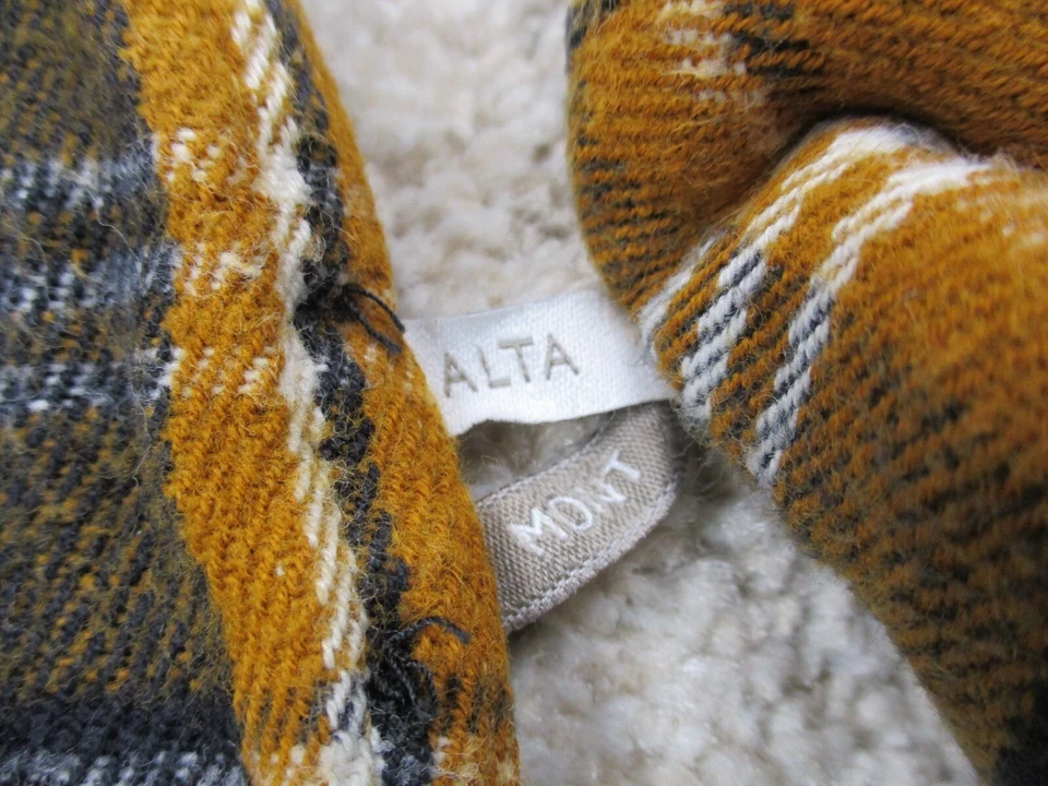 Camisa Altamont Hombres Pequeña Marrón Azul Franela Binaria Cuadros Algodón Informal Abotonada Foto 4 de 4