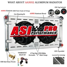 4 Row Radiator+Shroud Fan Fit 91-93 Chevy Caprice Buick Roadmaster Oldsmobile