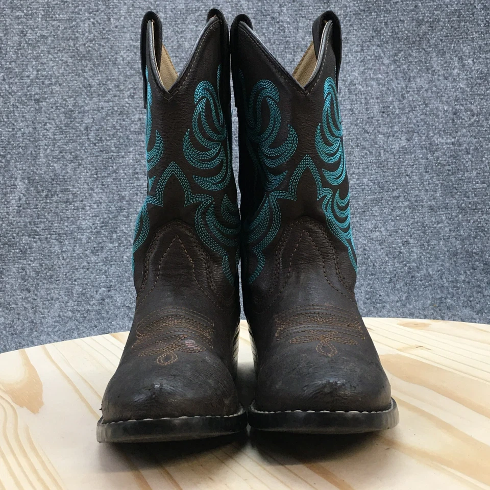 Botas de Vaquero Smoky Mountain Western Juveniles 1 Marrón Imitación Cuero Tirar de Tacones Foto 4 de 4