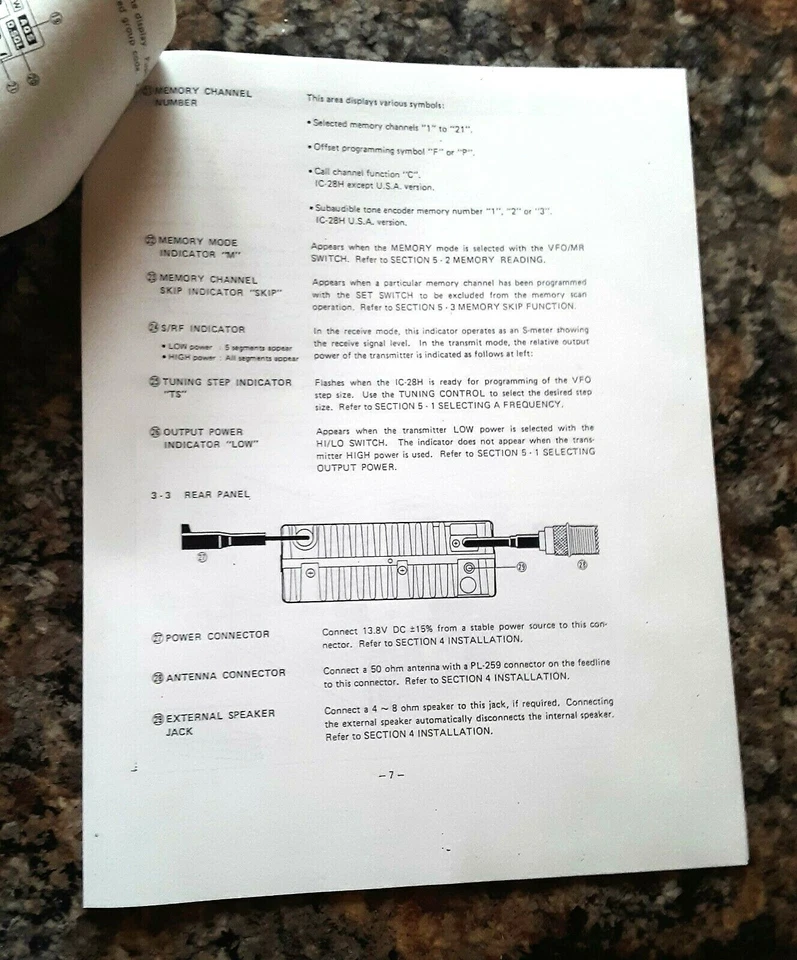 ICOM HAM RADIO MANUAL PHOTOCOPY for IC-28H MOBILE 2M TRANSCEIVER FM/VHF 144 MHZ - Image 2 of 2