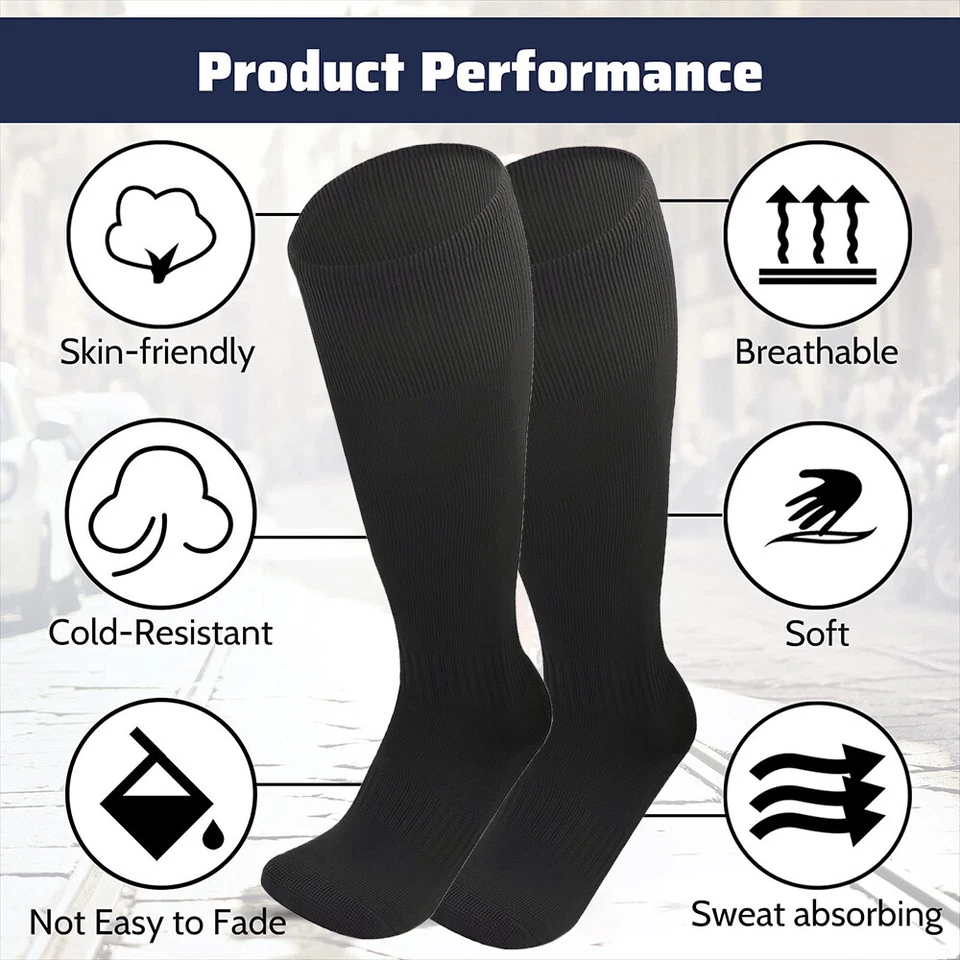 Calcetines deportivos hasta la rodilla para hombre largos deportivos fútbol fútbol béisbol Foto 3 de 4