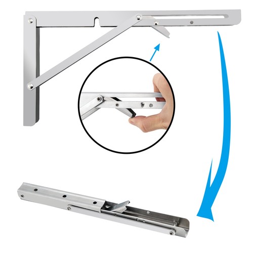Folding Shelf Bracket Heavy Duty Campervan Motorhome Table Extension Wall Hinges - Picture 7 of 24