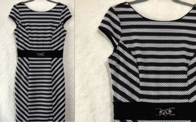 WHBM * BLACK & WHITE STRIPED DRESS * SCOOP BACK, CAP SLEEVES * SIZE 10 NWT $30 | eBay WHBM * BLACK & WHITE STRIPED DRESS * SCOOP BACK, CAP SLEEVES * SIZE 10 NWT $30 | eBay
