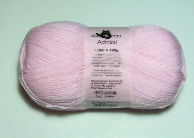100g ball Schoppel ADMIRAL Superwash Wool & Nylon Sock Fingering yarn #7810 PINK