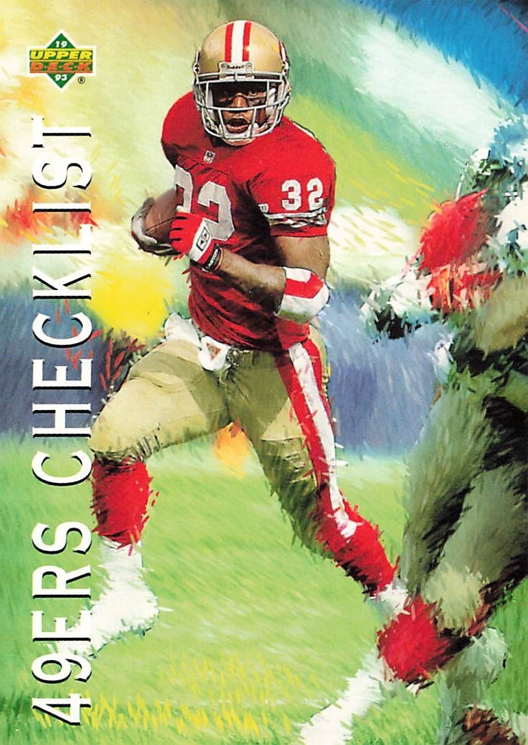 Ricky Waters 1993 San Francisco 49ers Checklist Card Upper Deck #77