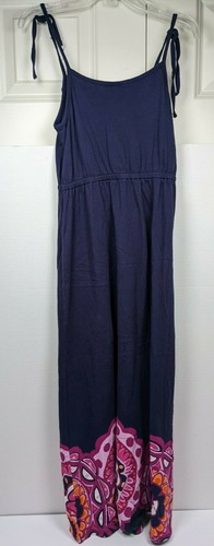 Gymboree Sz 10 Spice Market Knit Maxi Dress Medallions Navy Purple Pink VGUC - Picture 10 of 10