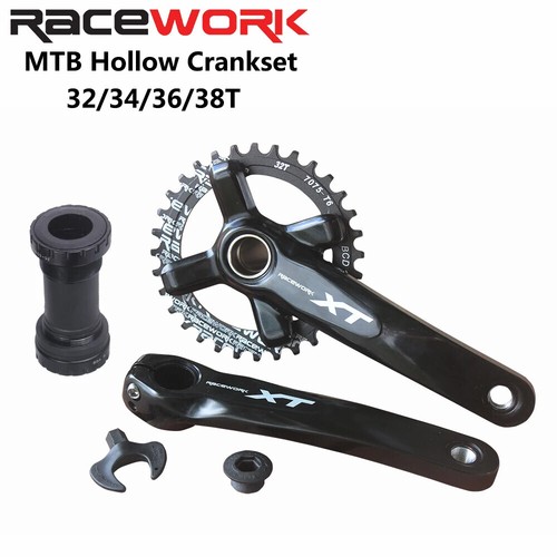 Juego de bielas de bicicleta 104BCD MTB bicicleta manivela plato bicicleta 170 mm 175 mm negro redondo Reino Unido - Imagen 8 de 25