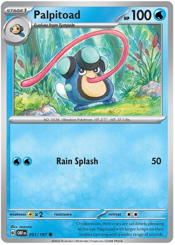 Palpitoad Pokemon TCG Card 051/197