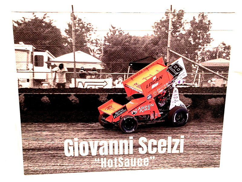 2023 GIO SCELZI #18 LOGAN WORLD OF OUTLAWS 410 WINGED SPRINT CAR POSTCARD