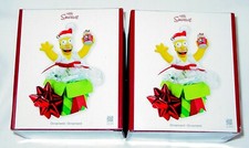 RARE 2 NEW 2007 CARLTON HEIRLOOM HOMER SIMPSON ORNAMENTS-WITH SOUND-"WHOO WHOO"
