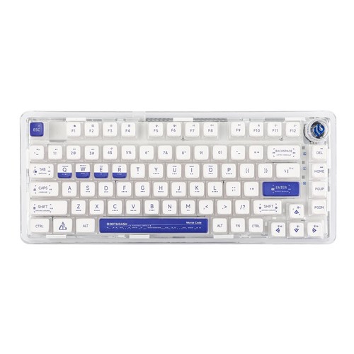 LEOBOG K81 75% Transparent Gasket-Mounted Mechanical Keyboard w/ Knob-Morse Code - Picture 1 of 8
