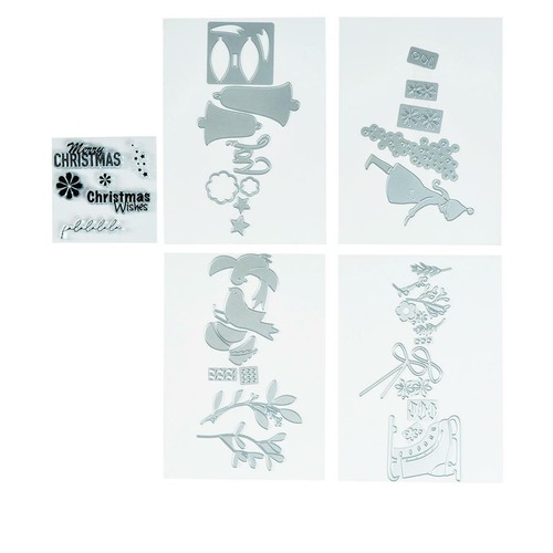 Sizzix® Christmas Wishes Stamp and Dies Bundle 722178 New - Picture 10 of 12
