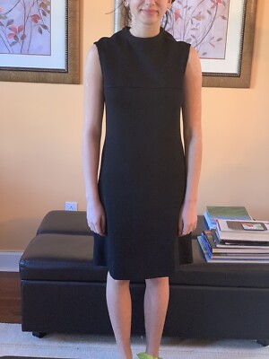 Vintage 1970s Little Black Sleevless Dress Very Good