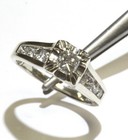14k white gold .1.06ct princess diamond engagement ring 6.7g vintage illusion — photo 7