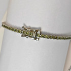 Peridot Bracelet 14k White Gold Over 3Ct Round Cut Tennis Women's Lab Created