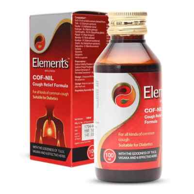 Elements Wellness Cof-Nil Provides Cough Relief Formula 100 ml Fast ship
