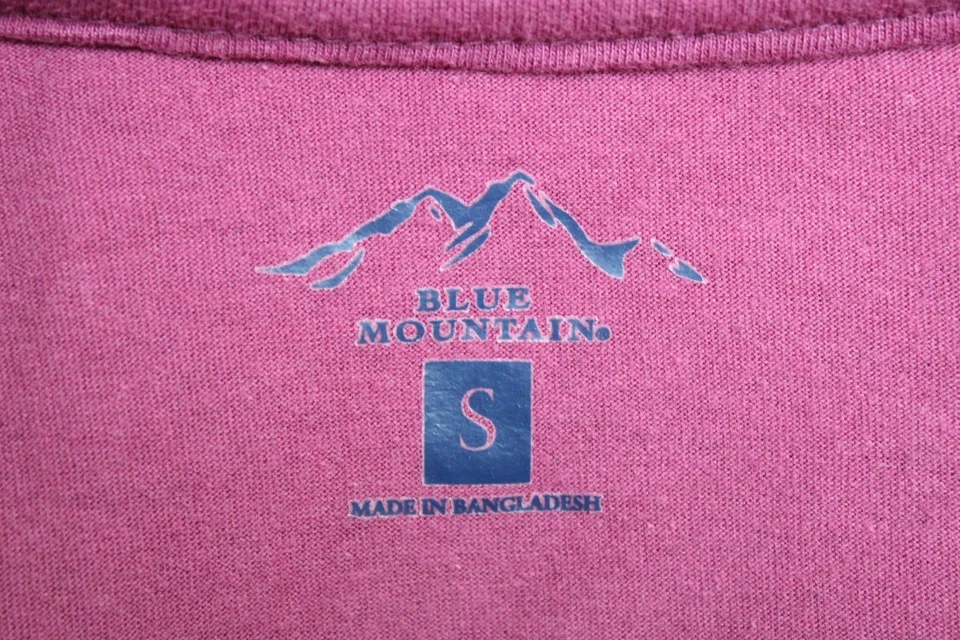 Blue Mountain Shirt Womens Small Pink Long Sleeve Crewneck Cotton Blend Raglan - Image 3 of 4
