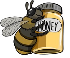 Temporary Tattoo - Bee with Honey