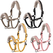 Eskadron Platinum Halfter Double Pin Fauxfur smoky taupe/golden yellow/softrouge