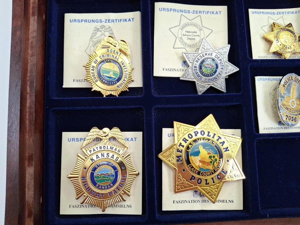 15x USA Polizeiabzeichen Western Sheriff Police Badge Sammlung Göde