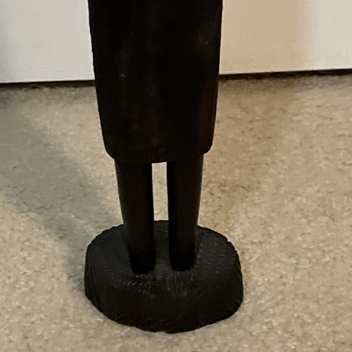 African Ebony Wood Female Statue Hand Carved Tribal 18” Vintage Age Unknown - Bild 7 von 12