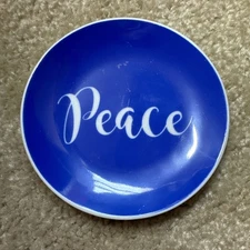 AVON Blue Saucer Cup Plate 5” PEACE 