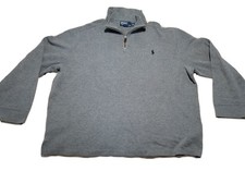 Polo Ralph Lauren Men Size XXL Gray Quarter Zip Pullover 100 Cotton