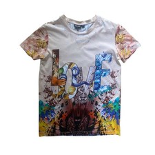 Just Cavalli T Shirt Pink Love Tiger Graphic ...
