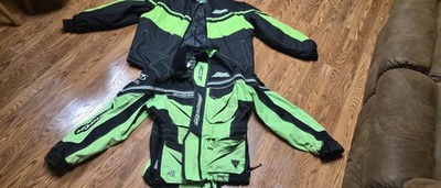 ACRTIC CAT VINTAGE 3 PIECE SNOW MOBLE SUIT DOUBLE JACKETED FOR EXTRA WARMTH.