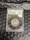 1958 MS 6 7 Accugrade  Washington Silver Quarter 25c Amazing Rainbow Toning