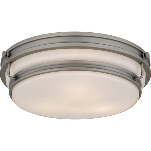 Quoizel Grafton 3Light Flush Mount, Antique Nickel/Opal Etched Glass - QFL6776AN - Picture 1 of 1
